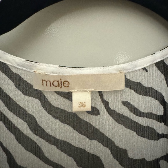 Maje Ribane Zebra Print Mini Dress FR 36 / US S 4 - Picture 6 of 6